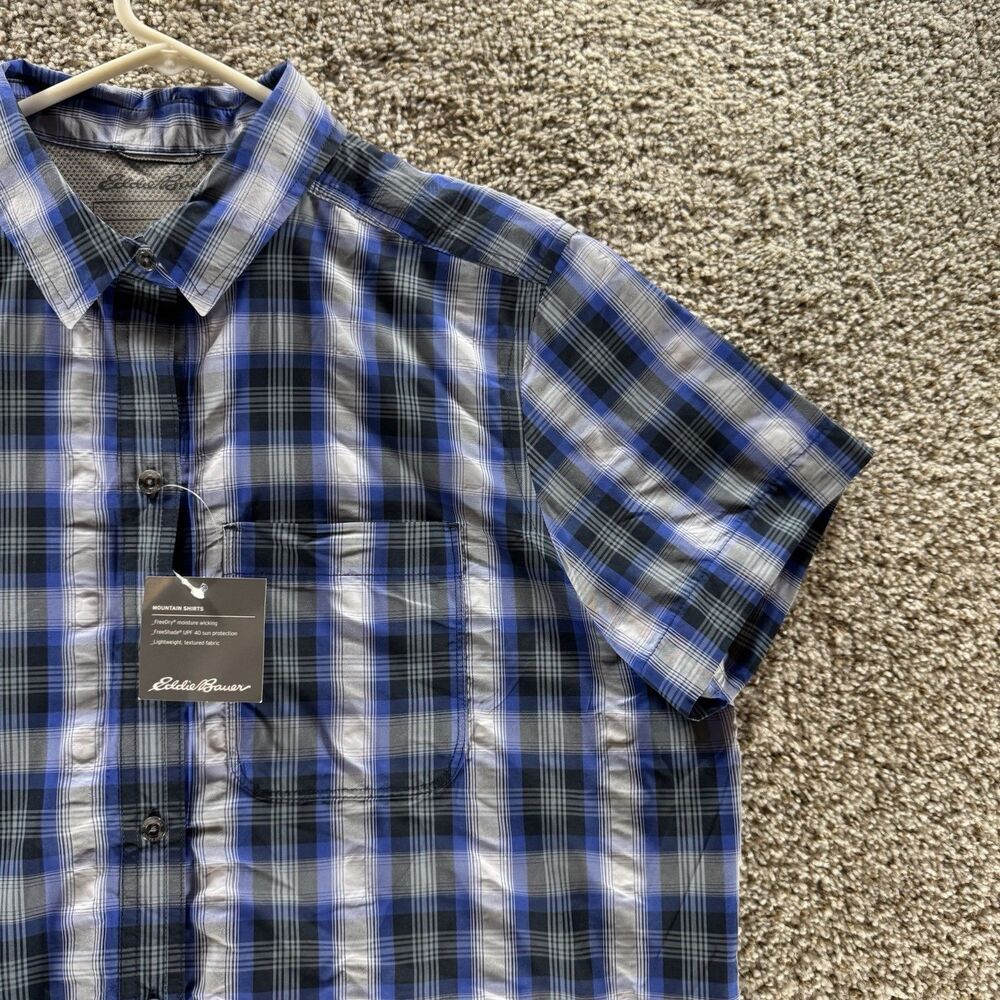 Eddie Bauer Shirt Womens Medium Blue White Plaid Button Up New With Tags Adult - Picture 3 of 16